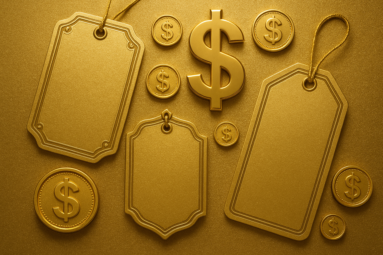 an image in gold that represents pricing